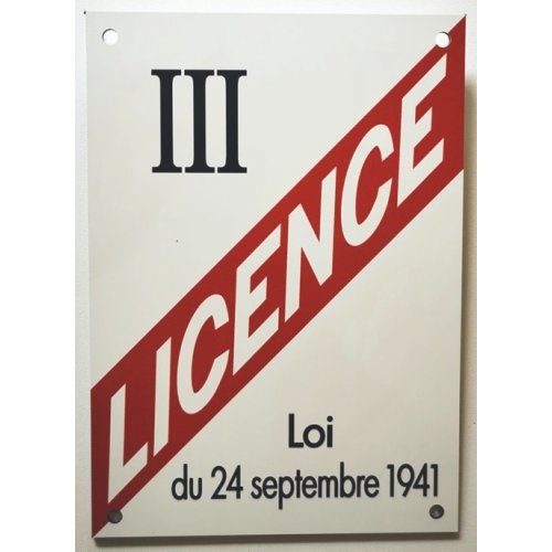 Plaque boisson - Licence III